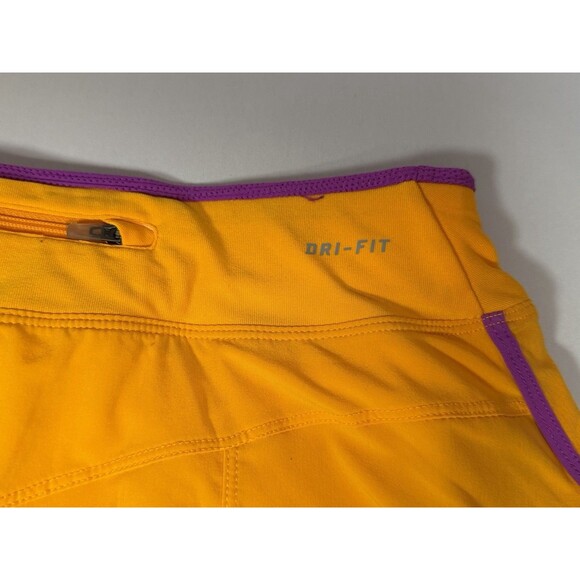 Nike Womens Shorts Skirt Medium Orange Athletic Lined Running Dri Fit Gym - Picture 6 of 9
